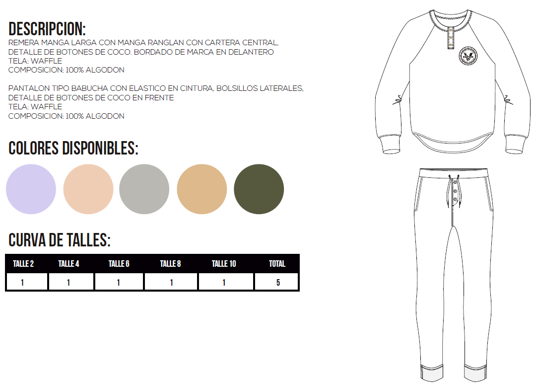 Conjunto waffle kids - remera pantalon rosado