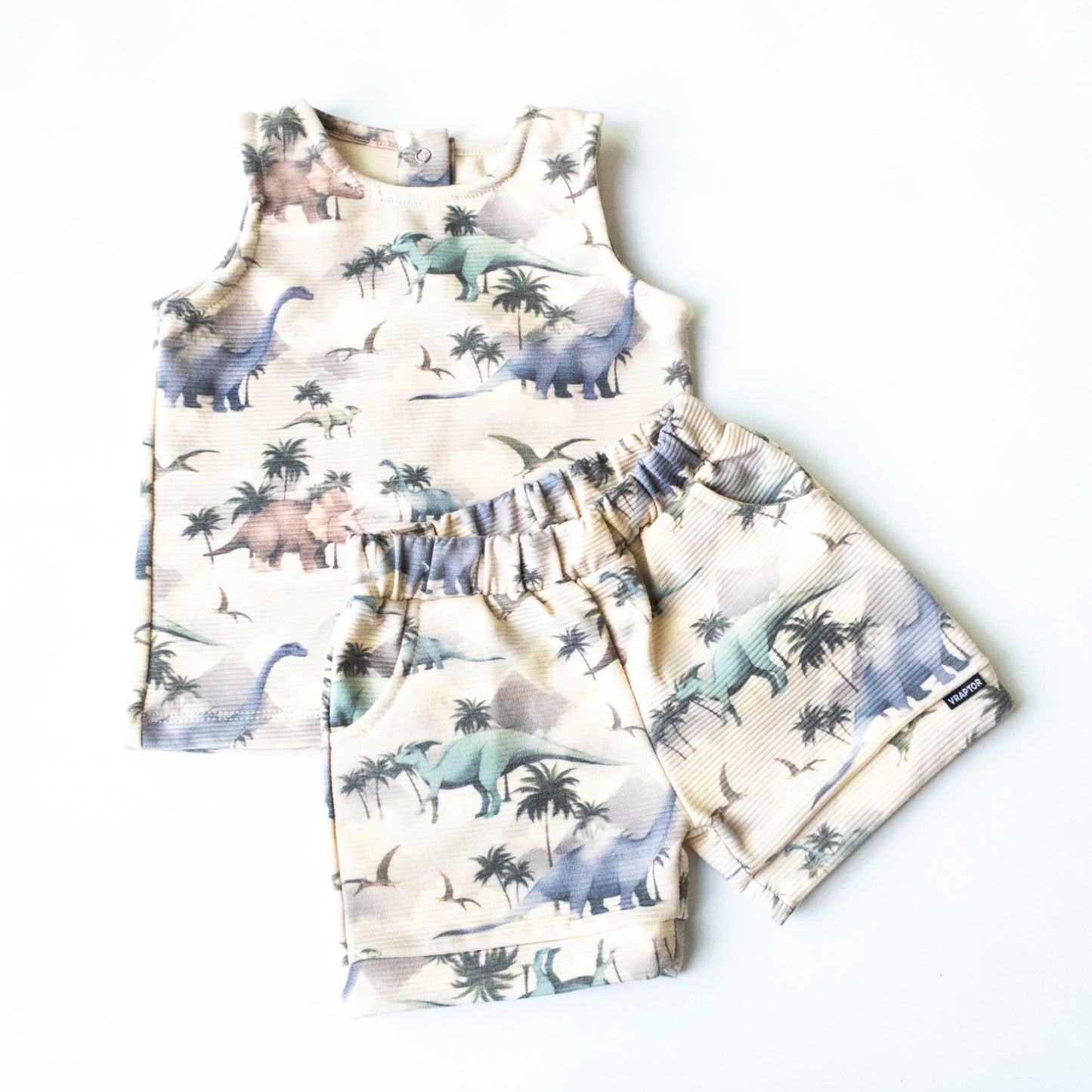 Conjunto ottoman baby dino niebla