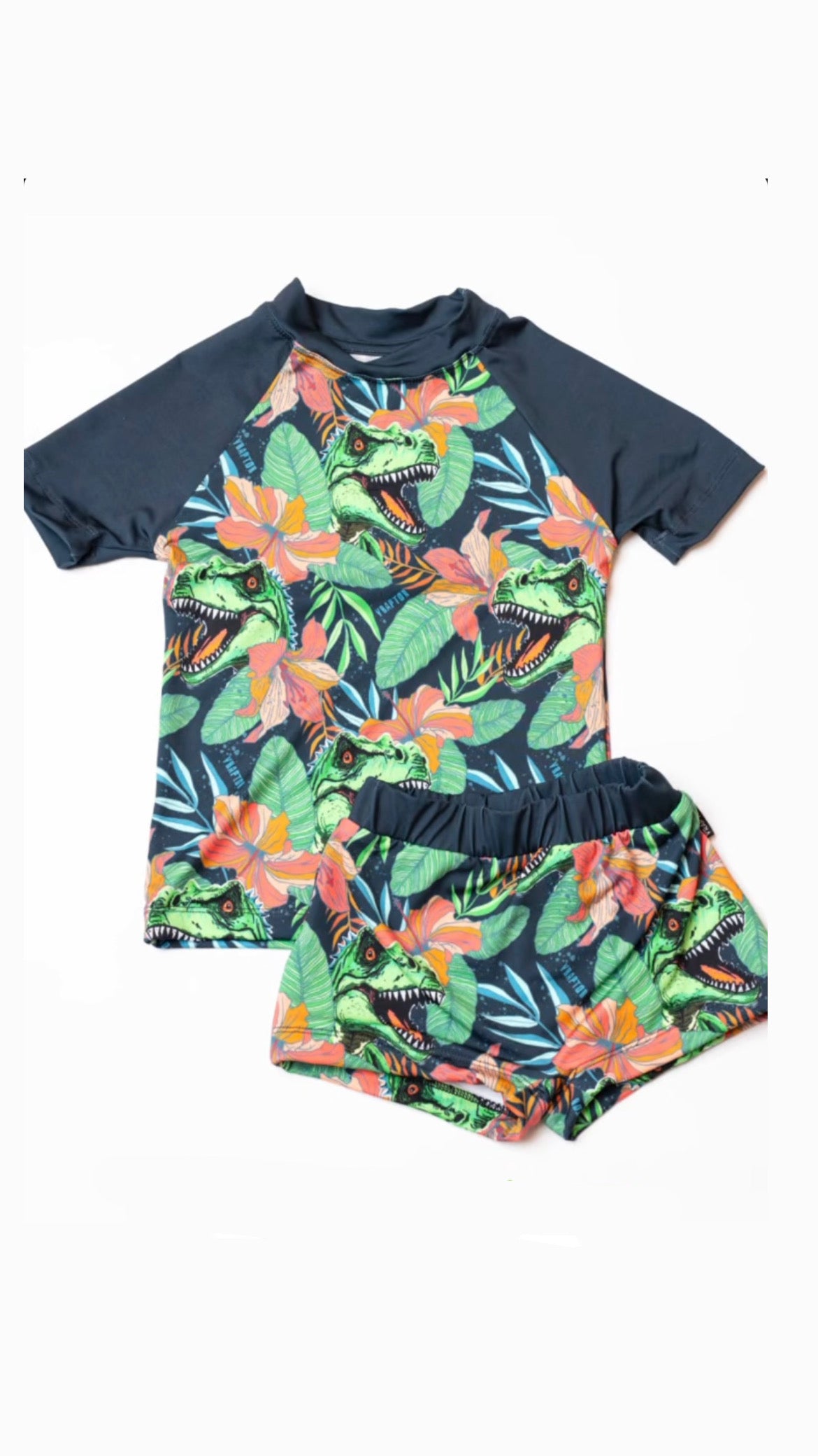 Conjunto malla niño Uv+50 dino tropical
