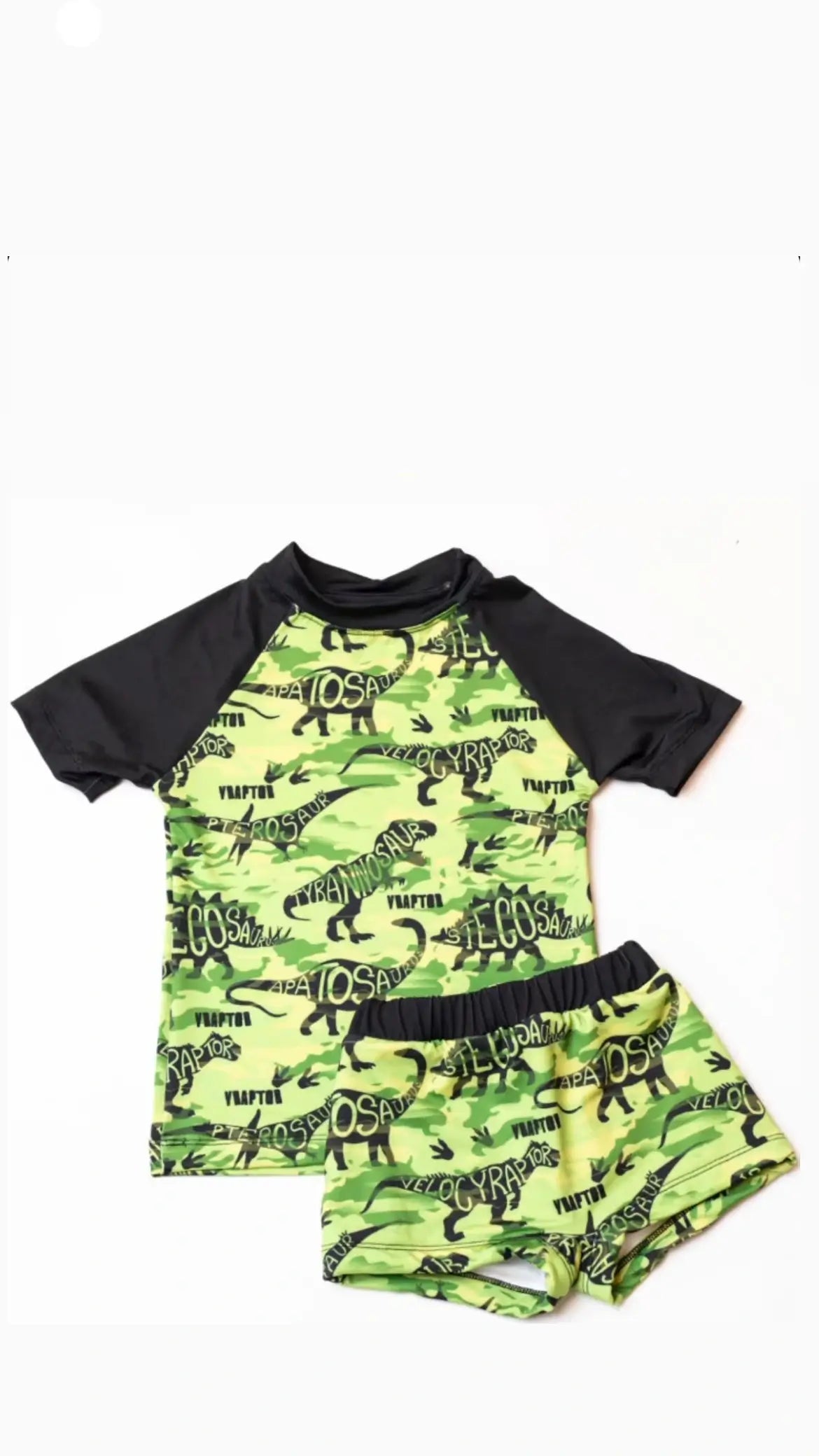 Conjunto malla niño Uv+50 dino verde