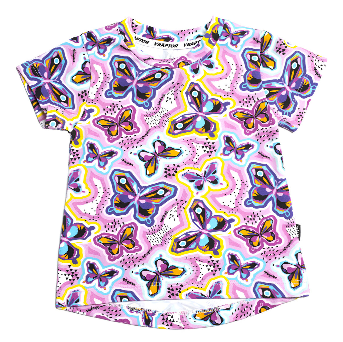 Conjunto Short Y Remera Mariposas Tecnicolor