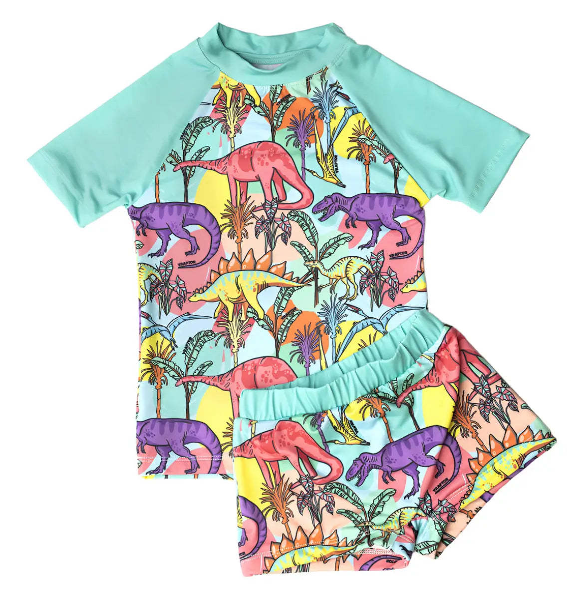 Conjunto malla niño Uv+50 selva dinos