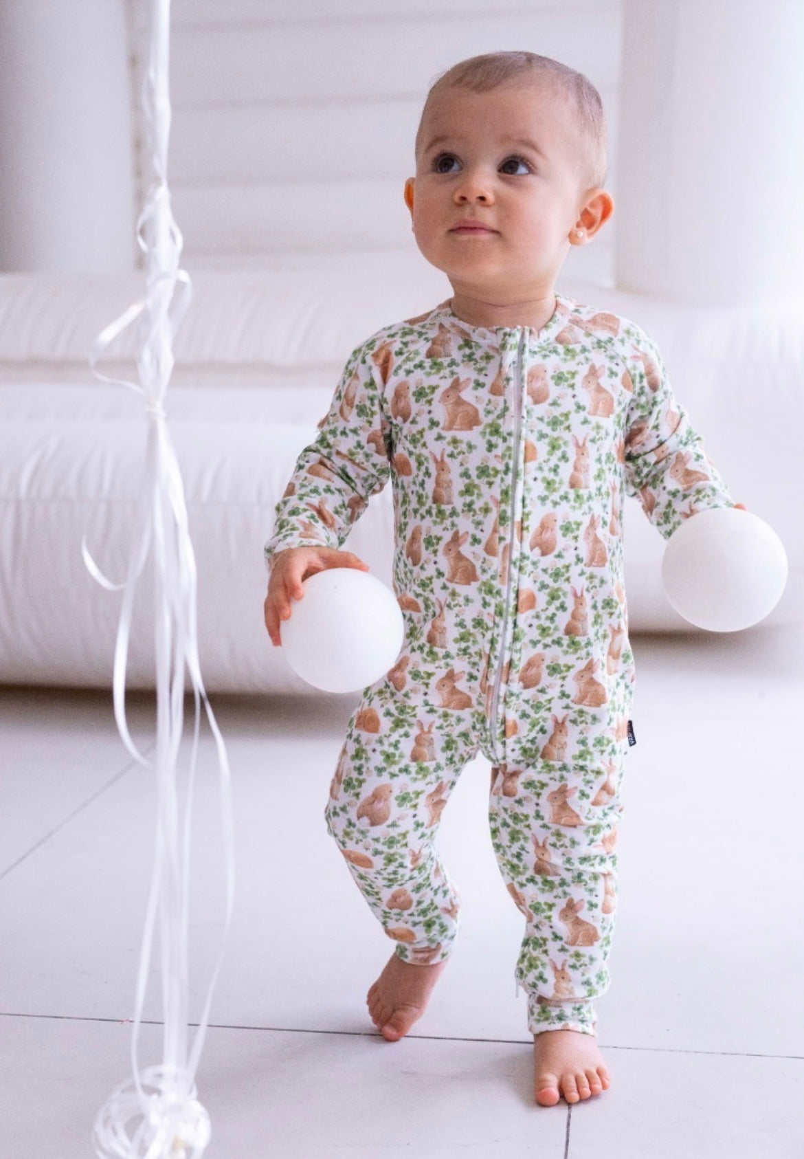 Osito pijama conejito verde