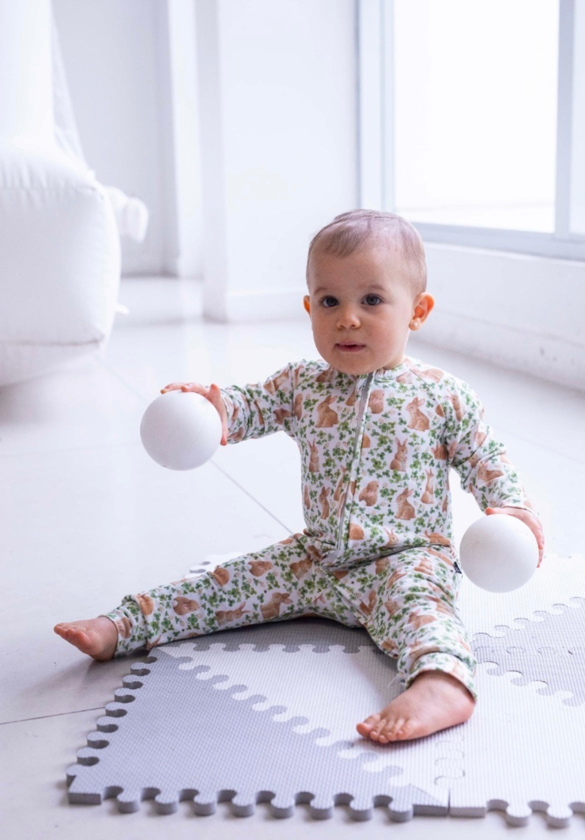 Osito pijama conejito verde