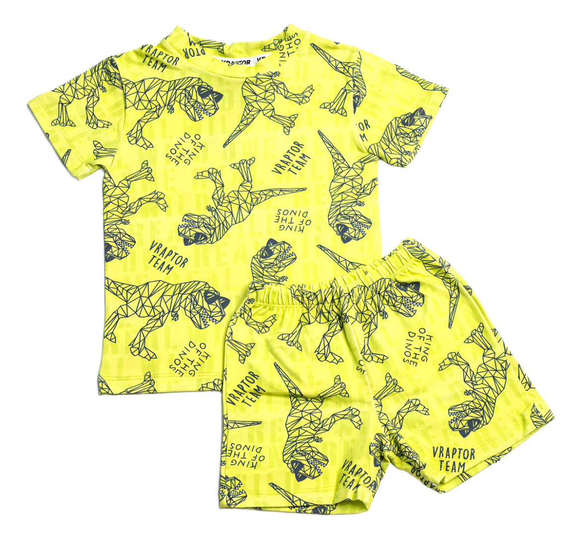 Conjunto Short Y Remera Dino Geometrico