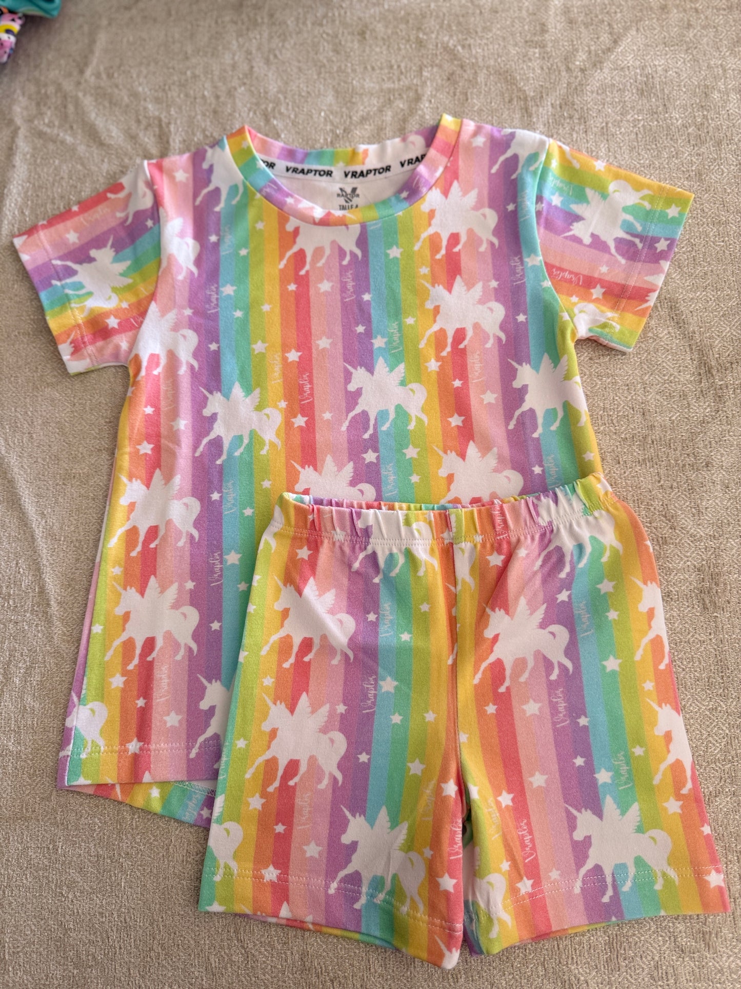 Conjunto Short Y Remera Unicornio