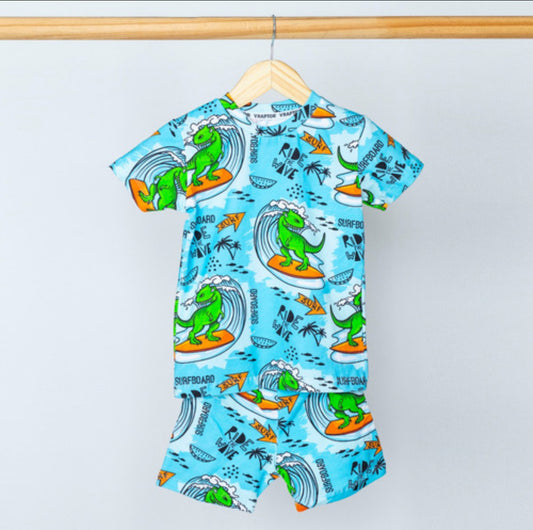 Conjunto Short Y Remera  Dino Surf