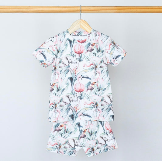 Conjunto Short Y Remera Flamencos