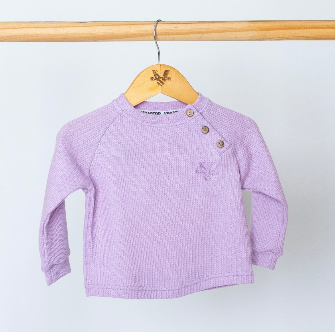 Conjunto waffle baby - remera pantalon lila