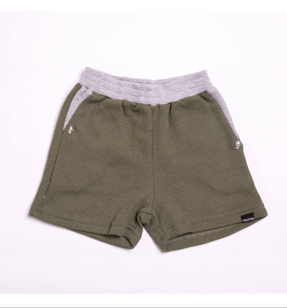 Waffles cortos - Verde y gris