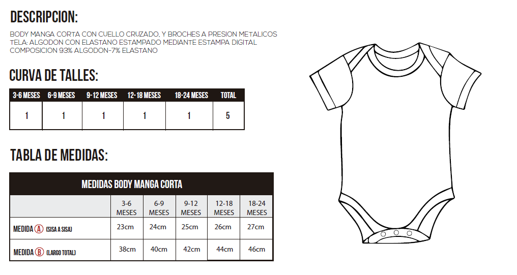 Body manga corta margaritas