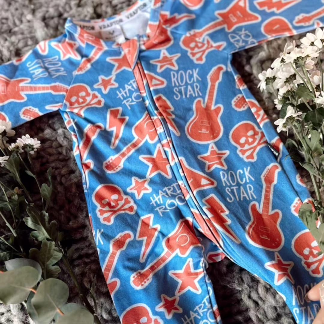 Osito pijama hard rock azul