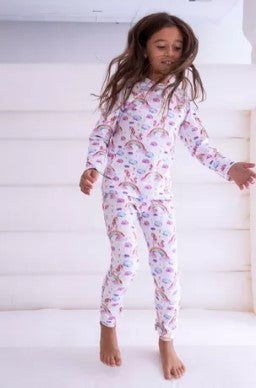 Conjunto manga larga unicornio arcoiris