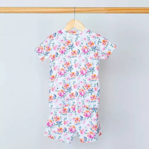 Conjunto Short Y Remera Floreado Pink Flowers