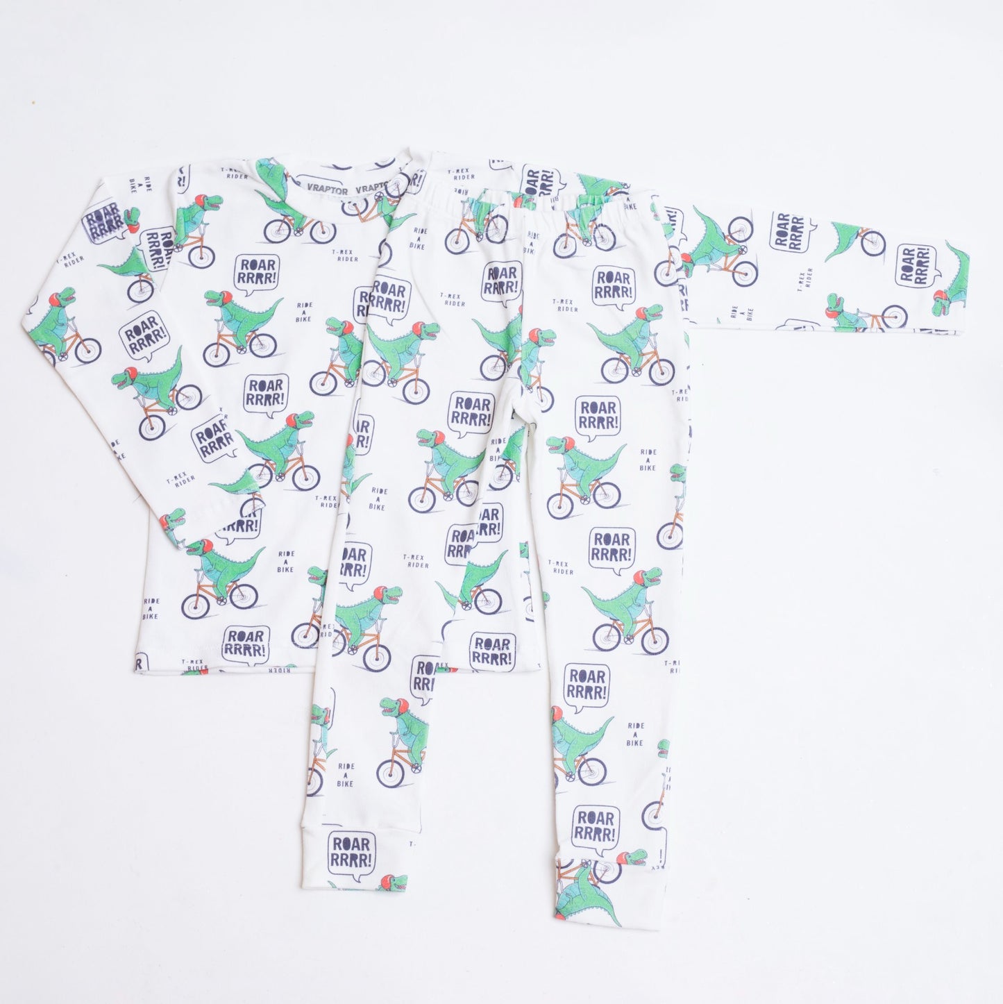 Conjunto manga larga dino rex bici